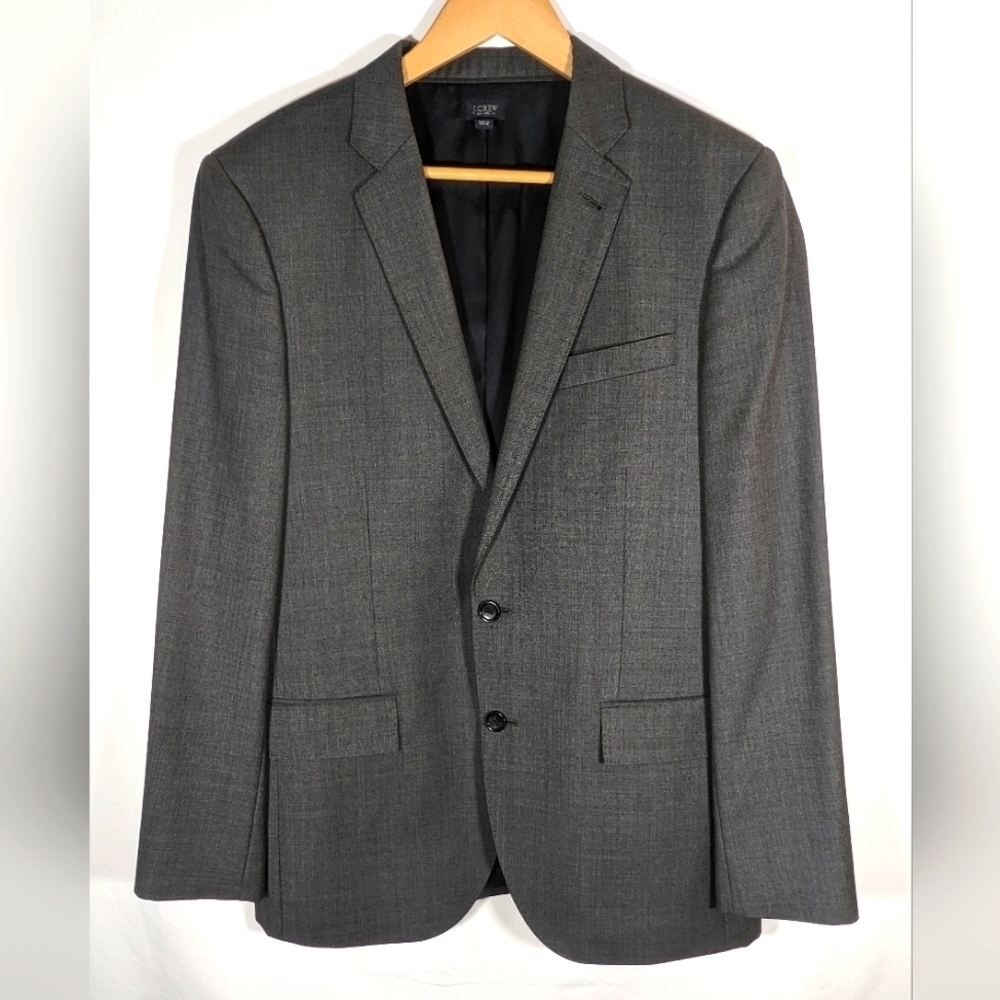 J. Crew N.Y. Ludlow Dark Grey Italian Wool Blazer Size 40R - Picture 1 of 16